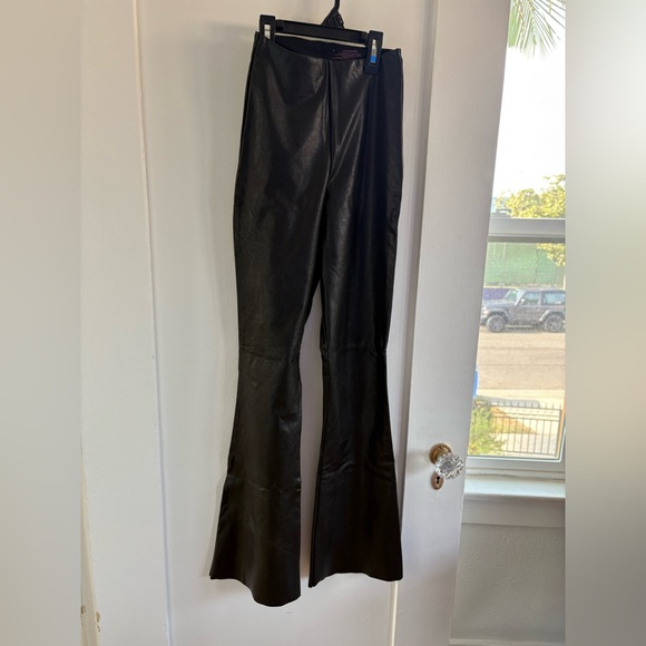 Commando Faux Leather Flared Pant in Black size small - Picture 5 of 9